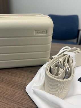 AWAY Cream Textured Hardshell Mini Crossbody Color: Salt White